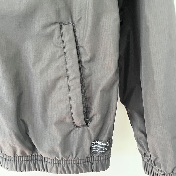 Oneill Black Rain Wind Breaker Zip Jacket - Big Kids Size M - Picture 3 of 7